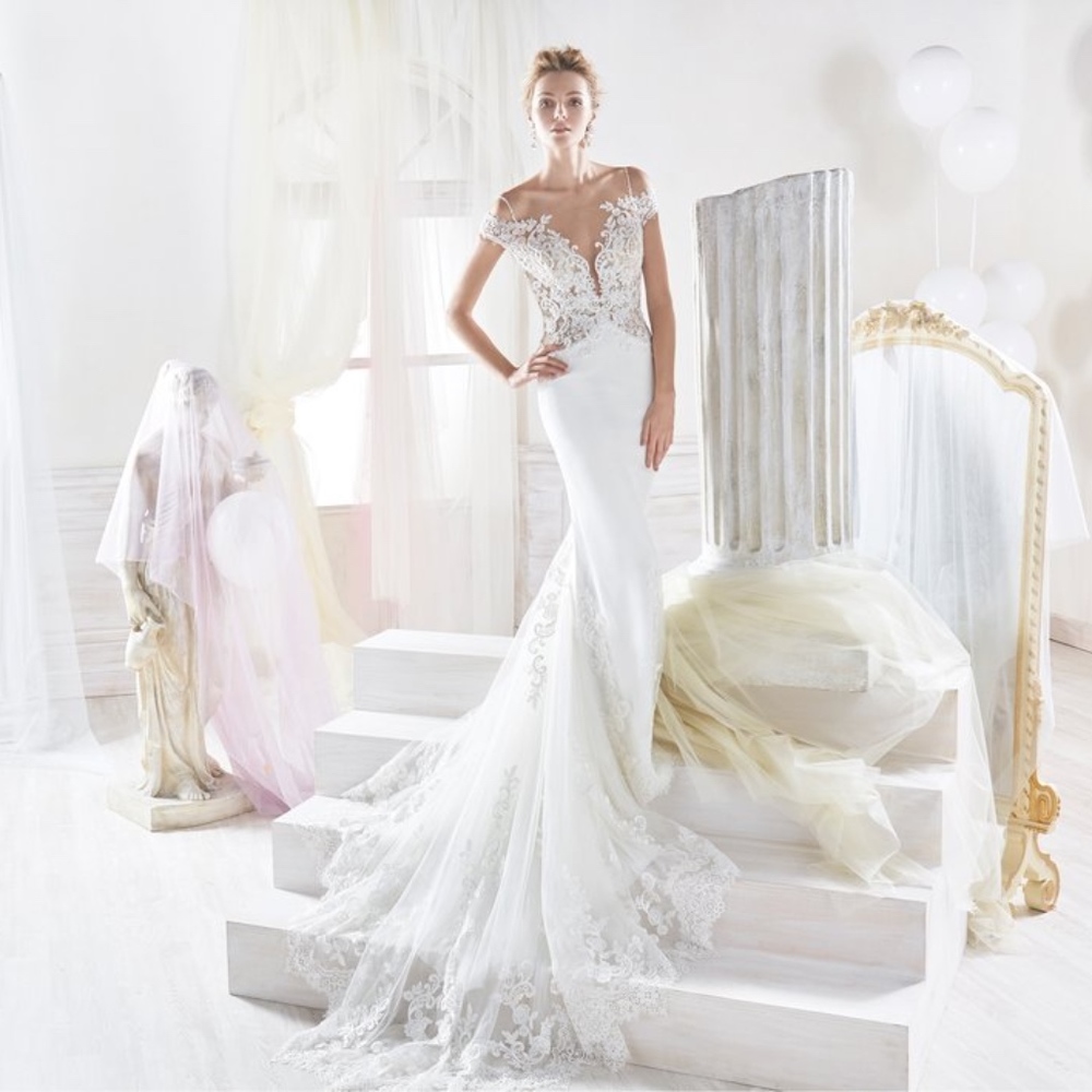 Nicole Spose Wedding Dress From Milan w/ FREE Veil